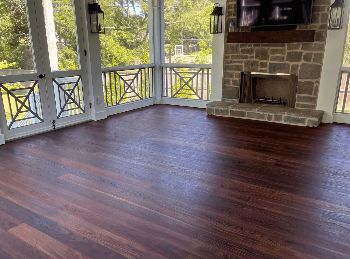 Americana Thermally Modified Ash porch flooring installation at the Grundy Museum