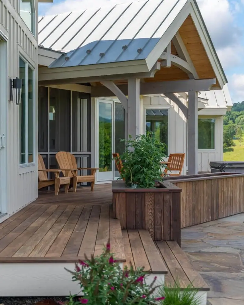 Americana thermally modified wood outdoor living space